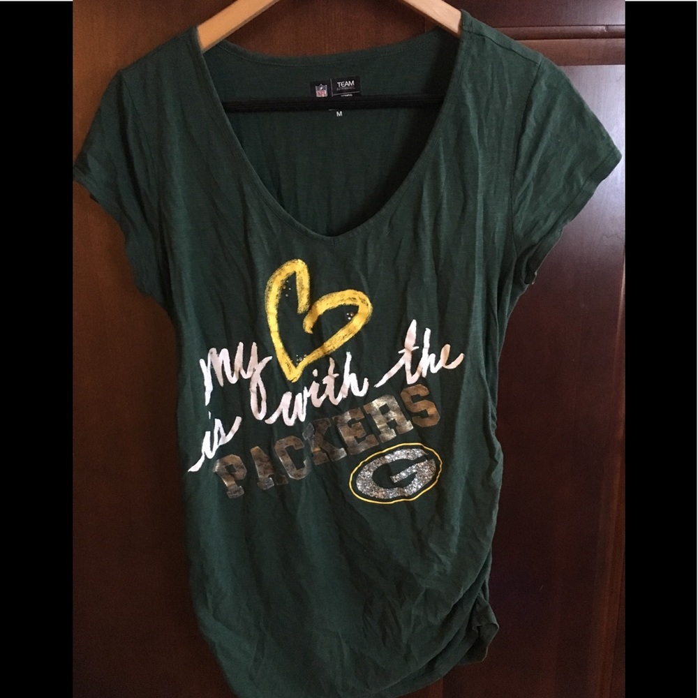 Green Bay packers maternity rusched top